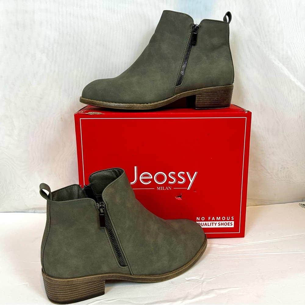 Jeossy Milan Woman’s Gray zippered Ankle boots / Size 10